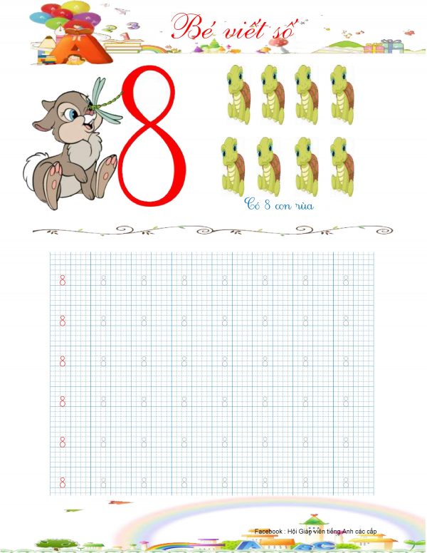 Học liệu dạy bé tập tô chữ số cho trẻ 1  3 tuổi